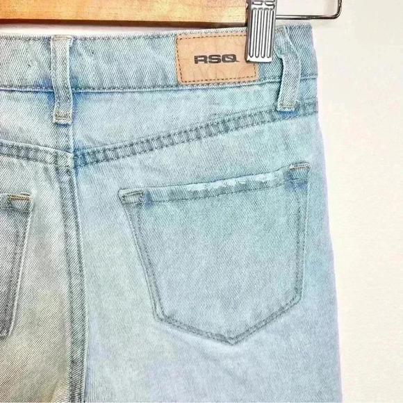 RSQ Girls Mid Length Medium Wash Distressed Denim Shorts Size 10 - Picture 5 of 14